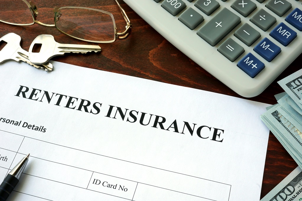 Renters insurance form and dollars